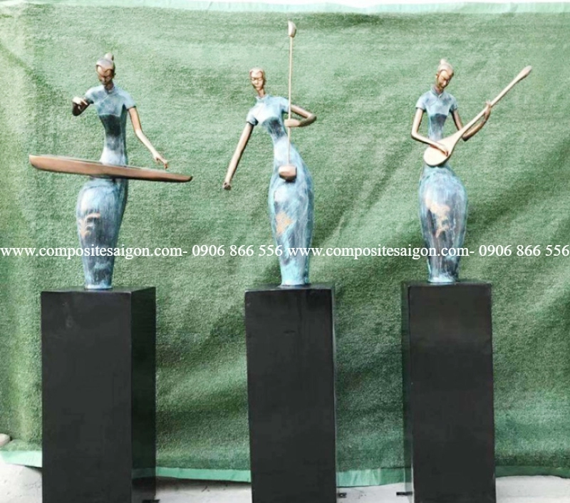 san xuat mo hinh composite cao cap 1 6694 - Mô hình nhựa composite  nhạc công cổ điển kèm đế cao 650mm